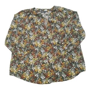 🌻2/$25🌻Adrienne Vittadini Floral 3/4 Sleeve Button‎ Down
